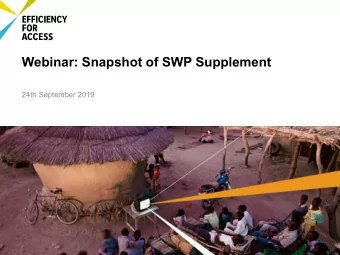 Webinar: Snapshot of SWP Supplement  24th September 2019  PRODUCT &amp;  TECHNOLOGY  Globally 500M+