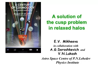 A solution of  A solution of  the cusp problem  the cusp problem  in relaxed halos  in relaxed