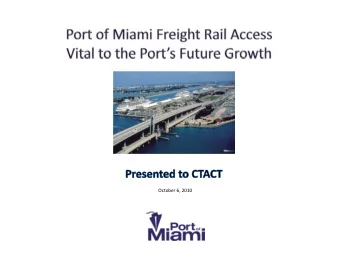 October 6, 2010 Executive Summary    The project is essential to the Ports future  growth and