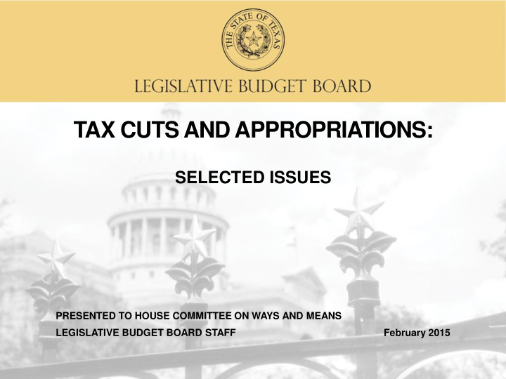 tax cuts and appropriations
