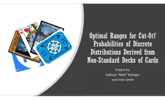 Optimal Ranges for Cut-O ff  Probabilities of Discrete  Distributions Derived from  Non-Standard