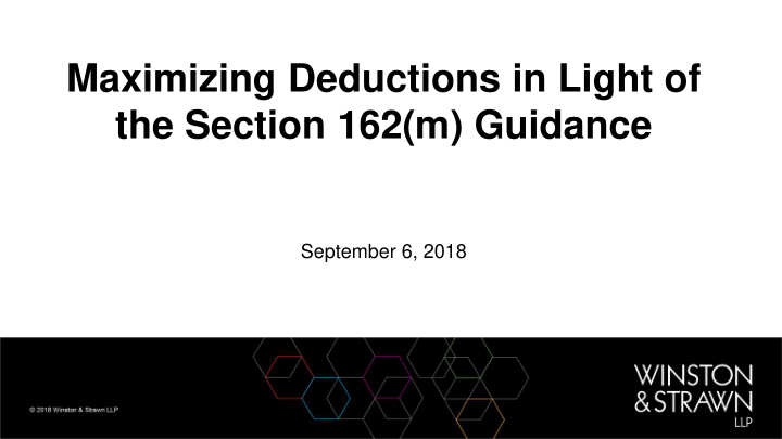 maximizing deductions in light of the section 162 m
