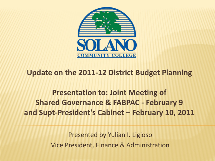 update on the 2011 12 district budget planning