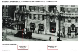 PHOTO OF HISTORIC FACADE PRIOR TO 1925 DEMOLITION &amp; CURRENT RECONSTRUCTION  HOTEL BELLECLAIRE -