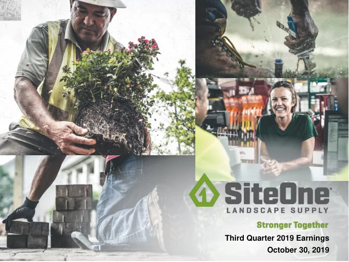 third quarter 2019 earnings october 30 2019 disclaimer