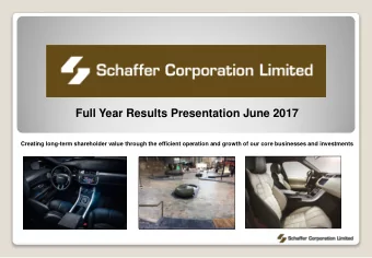 Full Year Results Presentation June 2017  Creating long-term shareholder value through the