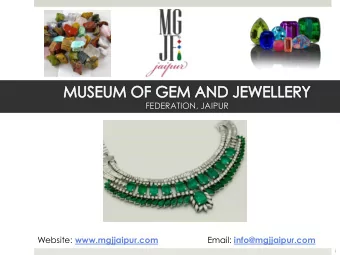 FEDERATION, JAIPUR Website: www.mgjjaipur.com Email: info@mgjjaipur.com  1 JAIPUR- A Special