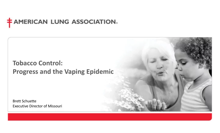 tobacco control progress and the vaping epidemic