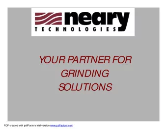 YOUR PARTNER FOR  GRINDING  SOLUTIONS  PDF created with pdfFactory trial version www.pdffactory.com