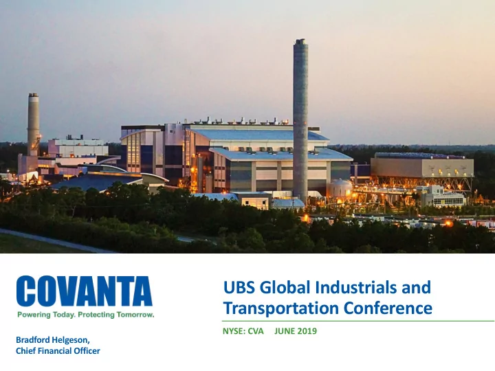 ubs global industrials and transportation conference