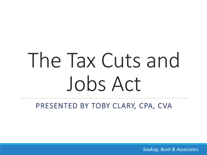 the tax cuts and jobs act
