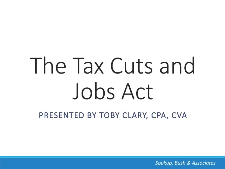 the tax cuts and jobs act
