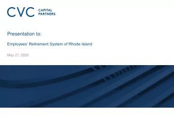 Presentation to:  Employees Retirement System of Rhode Island  May 27, 2020  DISCLAIMER (1/4)