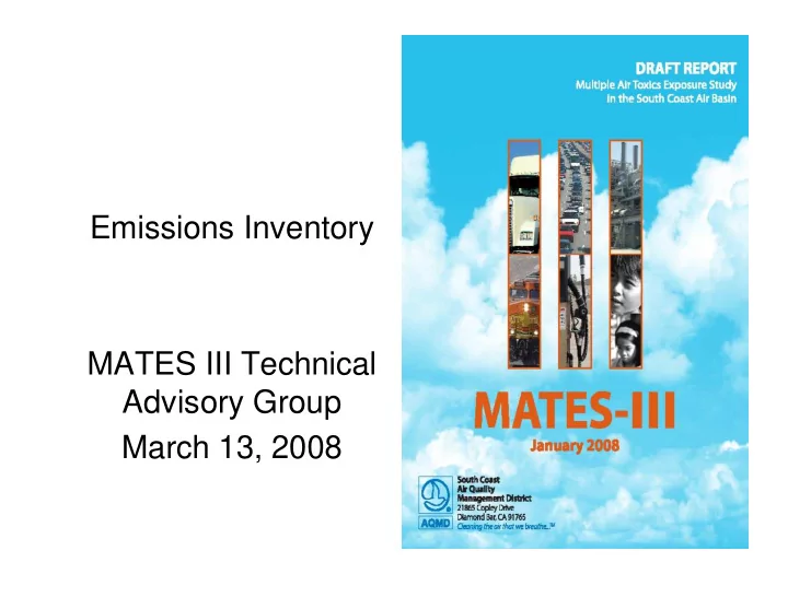 emissions inventory mates iii technical advisory group