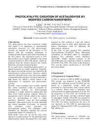 photocatalytic oxidation of acetaldehyde by modified