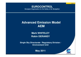 Advanced Emission Model  AEM  Mark WHITELEY  Robin DERANSY  Single Sky Directorate / Regulatory