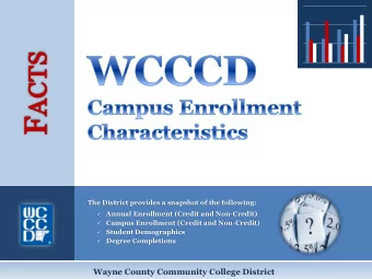 Wayne County Community College District  Our students are the best measure  of our success.  They