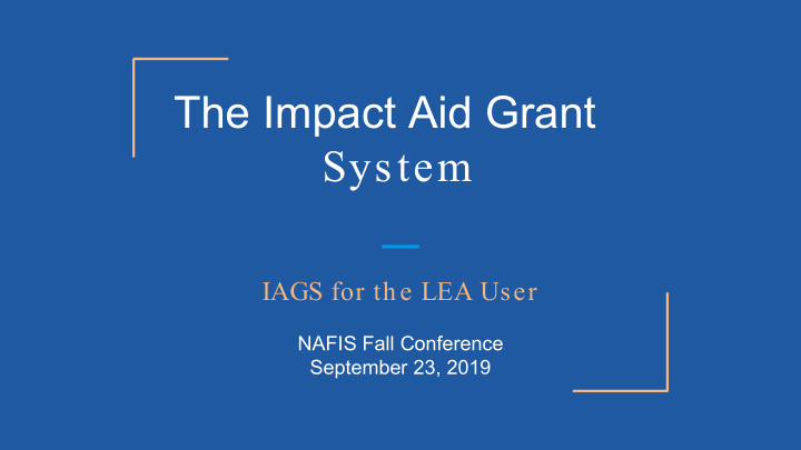 the impact aid grant system