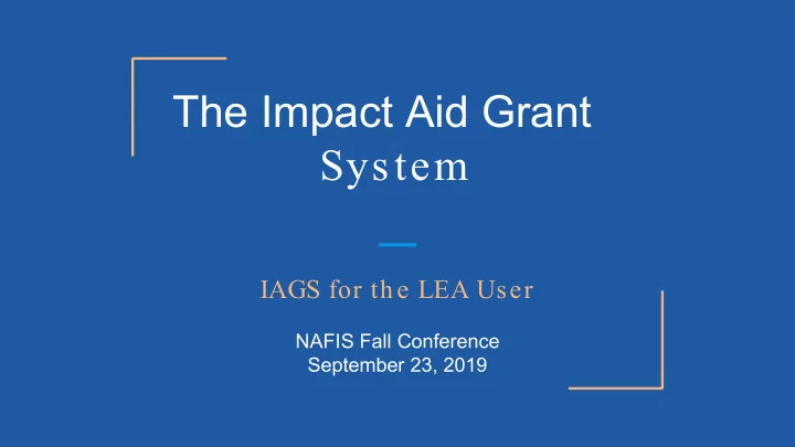 the impact aid grant system