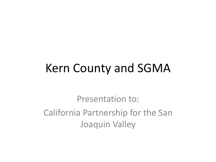 kern county and sgma