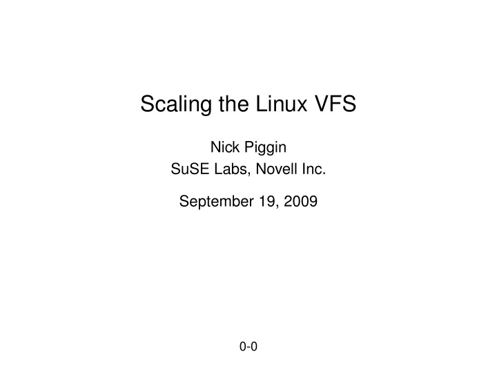 scaling the linux vfs