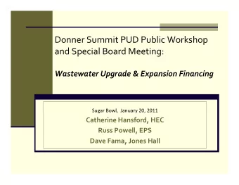 Donner  Summit  PUD  Public  Workshop   and  Special  Board  Meeting: