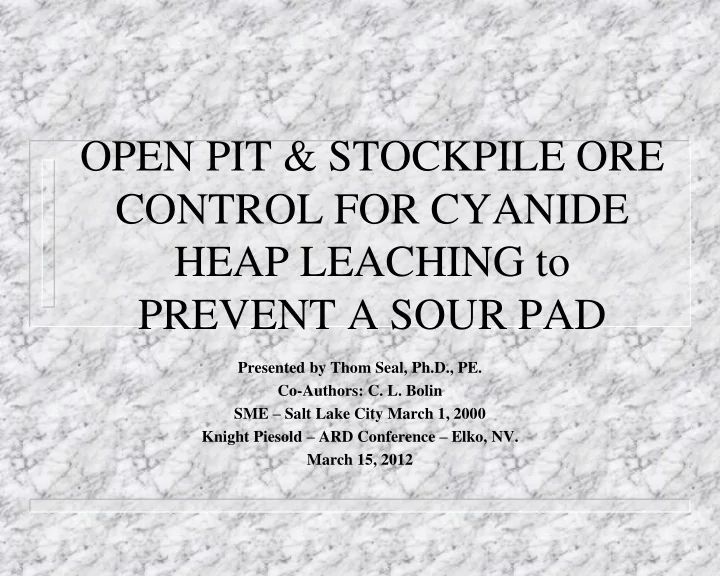 open pit amp stockpile ore