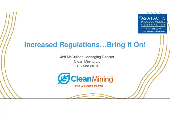 increased regulations bring it on