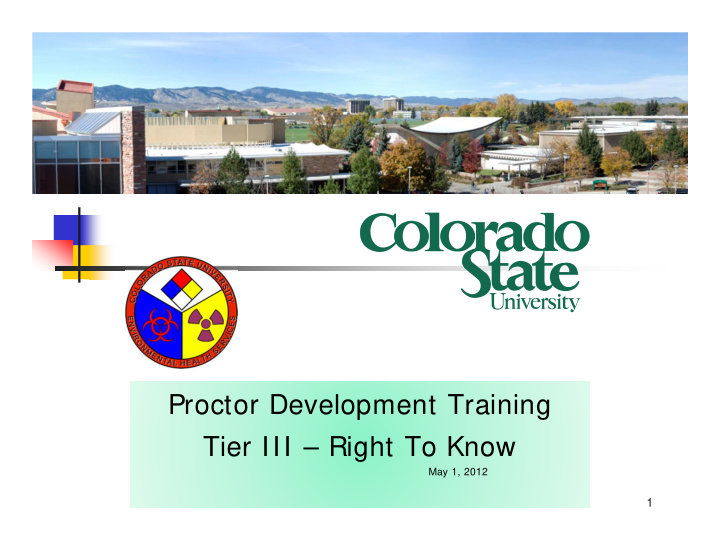 proctor development training tier iii right to know