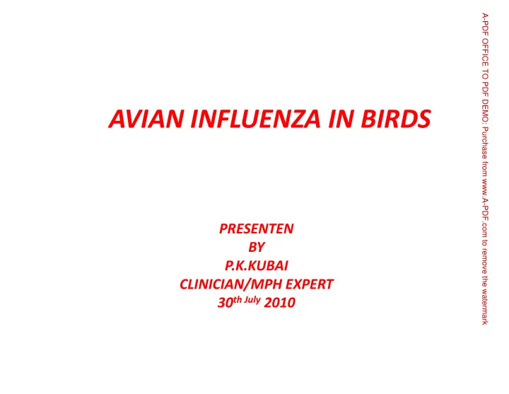 avian influenza in birds