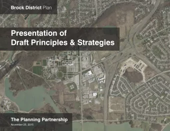 Presentation of  Draft Principles &amp; Strategies  The Planning Partnership  November 25, 2015