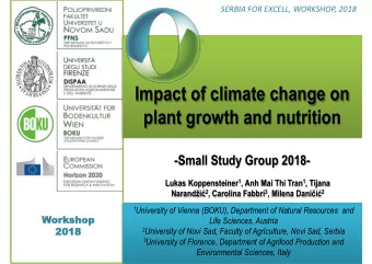 Impact of climate change on  plant growth and nutrition  -Small Study Group 2018- Lukas