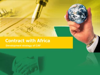 Contract with Africa  Development strategy of CAF  Foundation and Pillars of Development