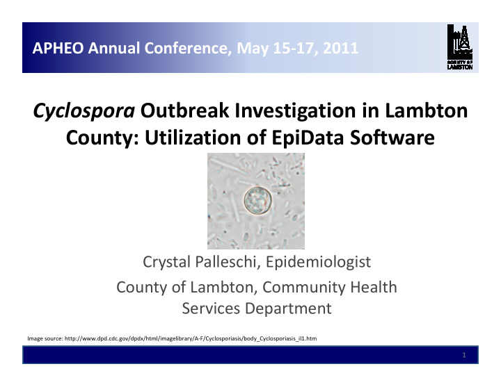 cyclospora outbreak investigation in lambton county