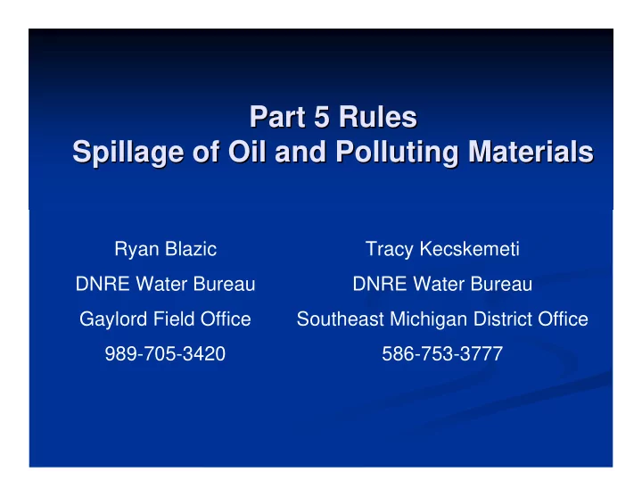 part 5 rules part 5 rules spillage of oil and polluting