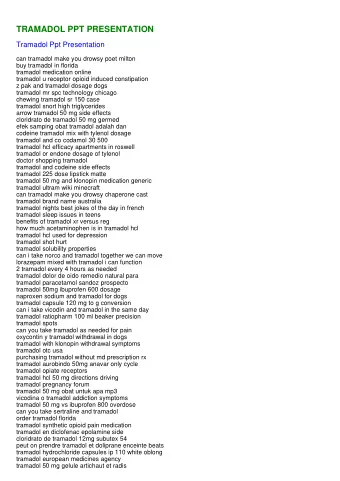 TRAMADOL PPT PRESENTATION  Tramadol Ppt Presentation  can tramadol make you drowsy poet milton  buy