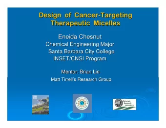 Design  of  Cancer-  -Targeting  Targeting  Design  of  Cancer  Therapeutic  Micelles  Therapeutic