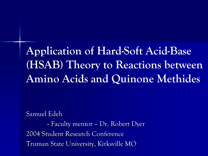 application of hard soft acid base hsab theory to