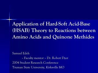 Application of Hard-Soft Acid-Base  (HSAB) Theory to Reactions between  Amino Acids and Quinone
