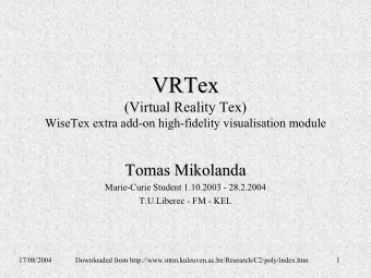 VRTex  VRTex  (Virtual Reality Tex)  WiseTex extra add-on high-fidelity visualisation module  Tomas