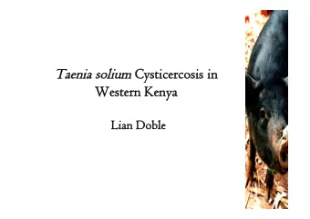 lium Cyst  stic  icer  ercosis in  sis in  West  ester  ern Ken  enya  Lian Do  Doble  le