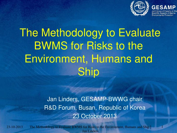 bwms for risks to the