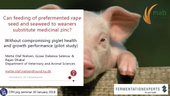 substitute medicinal zinc?  Without compromising piglet health  and growth performance (pilot