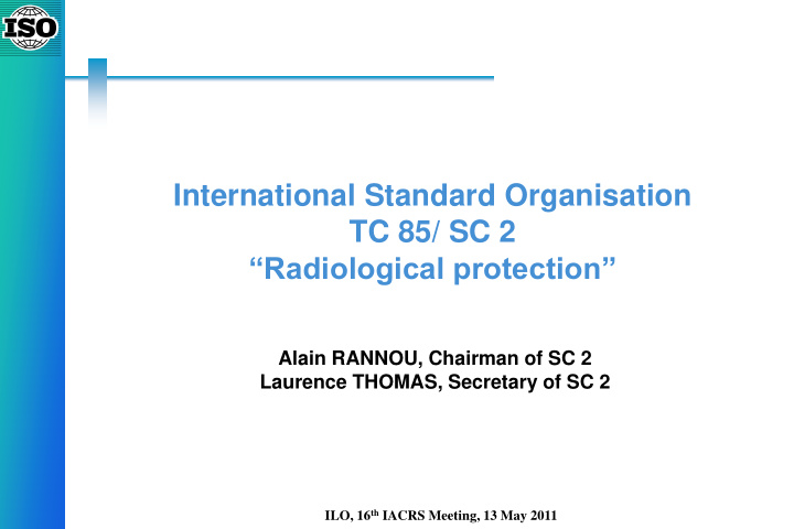 international standard organisation tc 85 sc 2