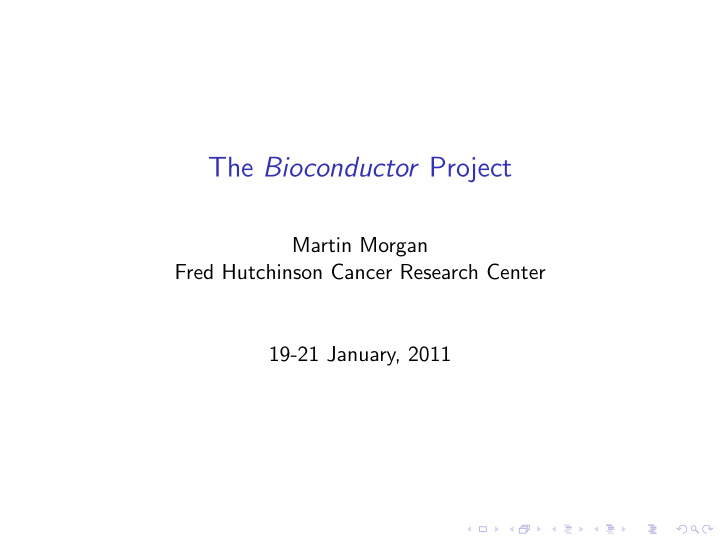 the bioconductor project
