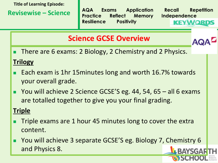 science gcse overview