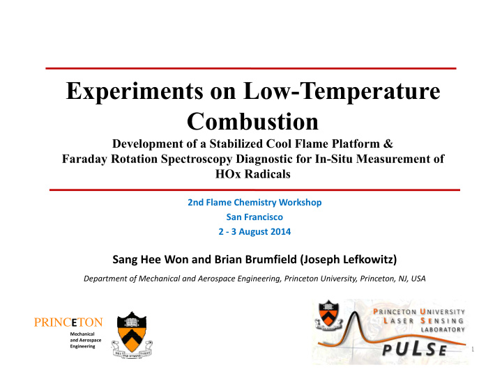 experiments on low temperature combustion combustion