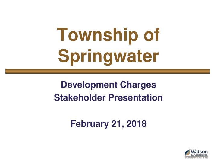 township of springwater