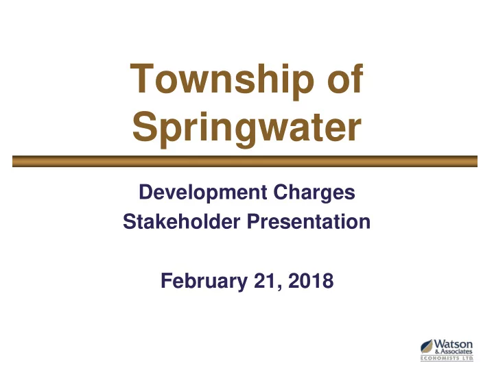 township of springwater