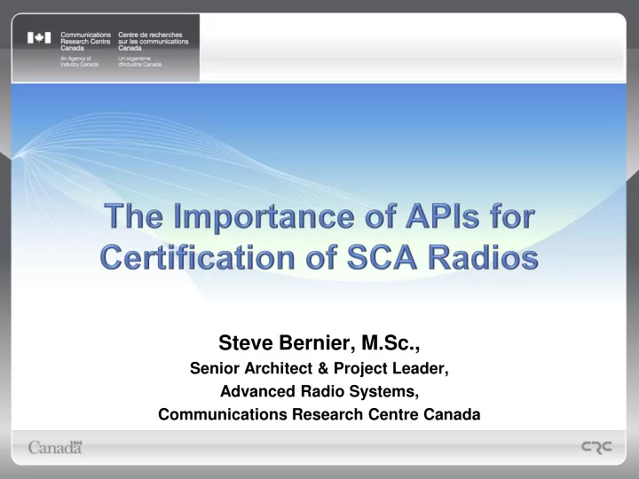 steve bernier m sc